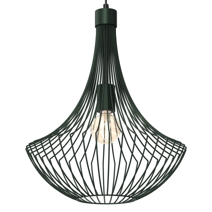 Hanglamp aan een koord CESTA 1xE27/60W/230V groen
