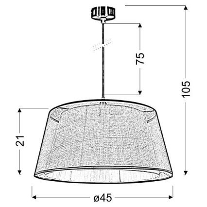 Hanglamp aan een koord CHARLIE 1xE27/60W/230V beige