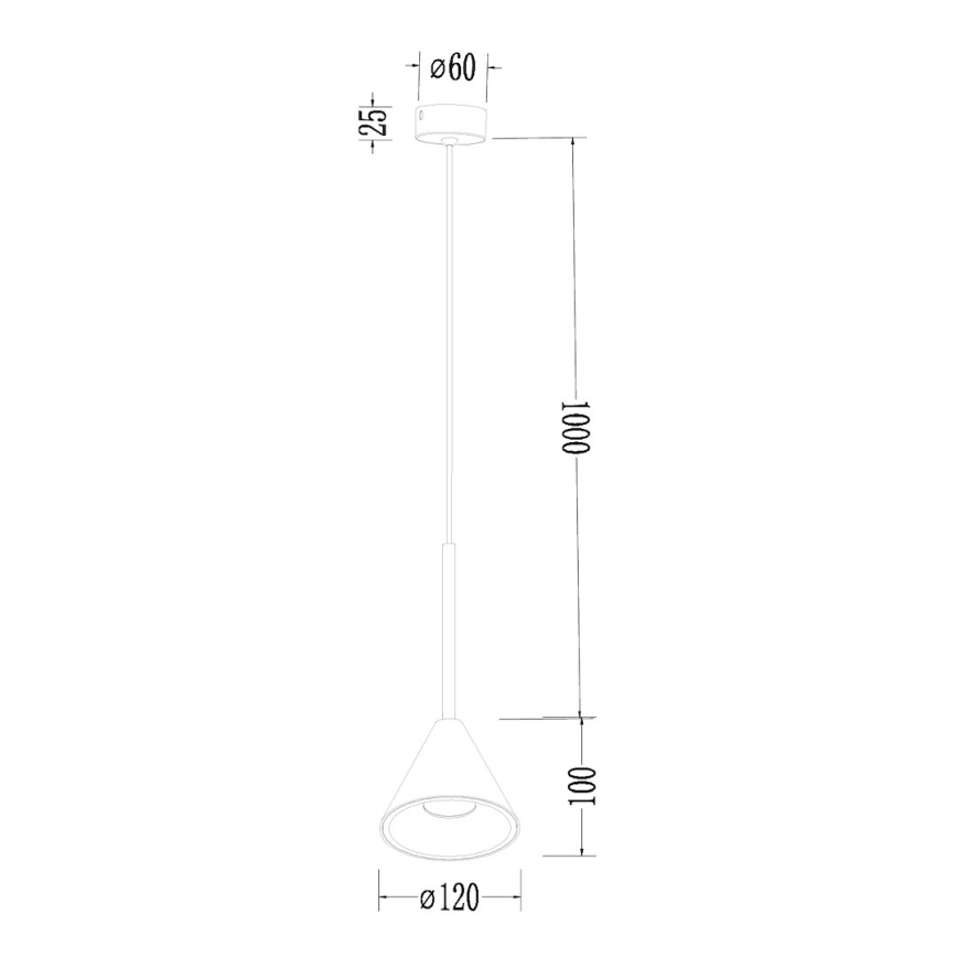 Hanglamp aan een koord CONE 1xGU10/10W/230V goud/zwart