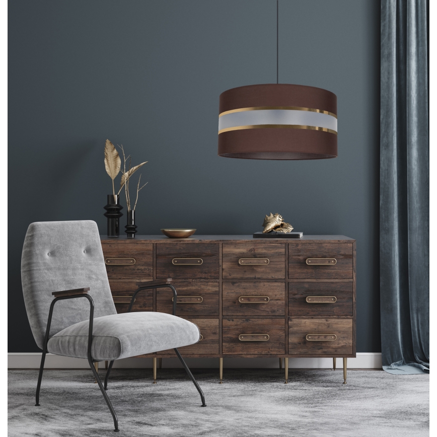 Hanglamp aan een koord CORAL 1xE27/60W/230V d. 40 cm bruin