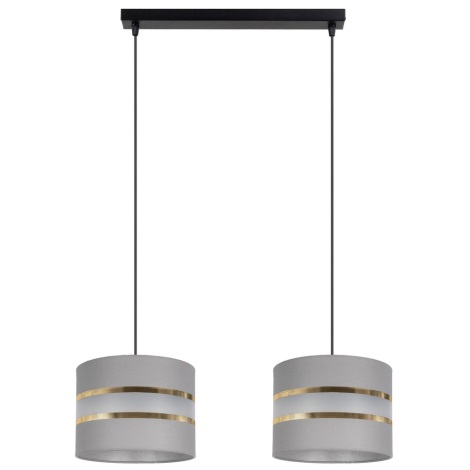 Hanglamp aan een koord CORAL 2xE27/60W/230V grijs