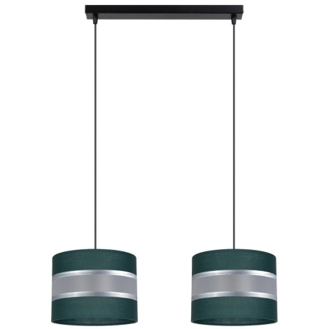 Hanglamp aan een koord CORAL 2xE27/60W/230V groen