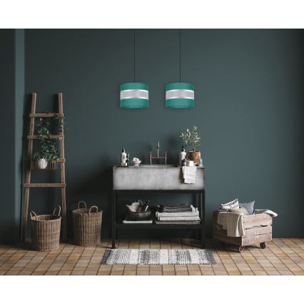 Hanglamp aan een koord CORAL 2xE27/60W/230V groen