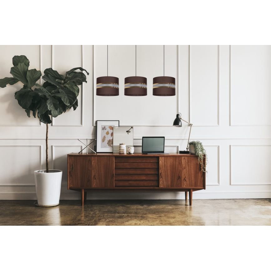 Hanglamp aan een koord CORAL 3xE27/60W/230V bruin