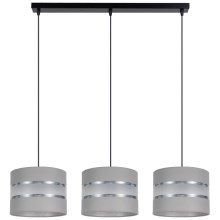 Hanglamp aan een koord CORAL 3xE27/60W/230V grijs