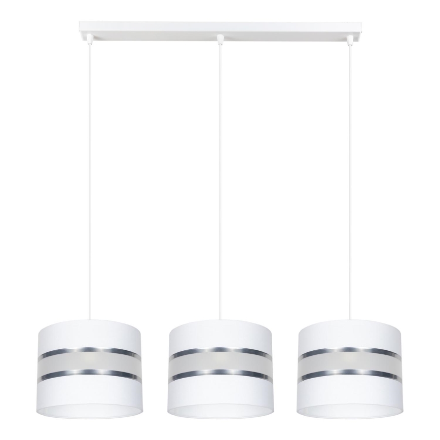 Hanglamp aan een koord CORAL 3xE27/60W/230V wit