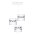 Hanglamp aan een koord CORAL 3xE27/60W/230V wit/mat chroom diameter 45 cm