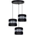 Hanglamp aan een koord CORAL 3xE27/60W/230V zwart/chroom diameter 45 cm