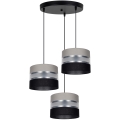 Hanglamp aan een koord CORAL 3xE27/60W/230V zwart/grijs/chroom diameter 45 cm