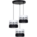 Hanglamp aan een koord CORAL 3xE27/60W/230V zwart/wit/chroom diameter 45 cm