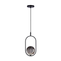Hanglamp aan een koord CORDEL 1xG9/28W/230V zwart/gerookt zwart