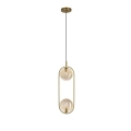 Hanglamp aan een koord CORDEL 2xG9/28W/230V messing/gerookt beige