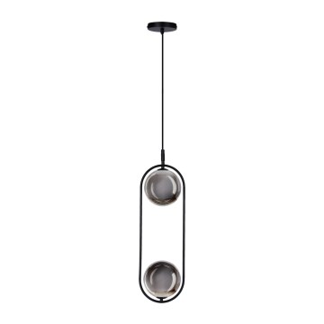 Hanglamp aan een koord CORDEL 2xG9/28W/230V zwart/gerookt zwart