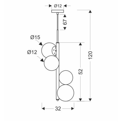Hanglamp aan een koord CORDEL 4xG9/20W/230V gouden