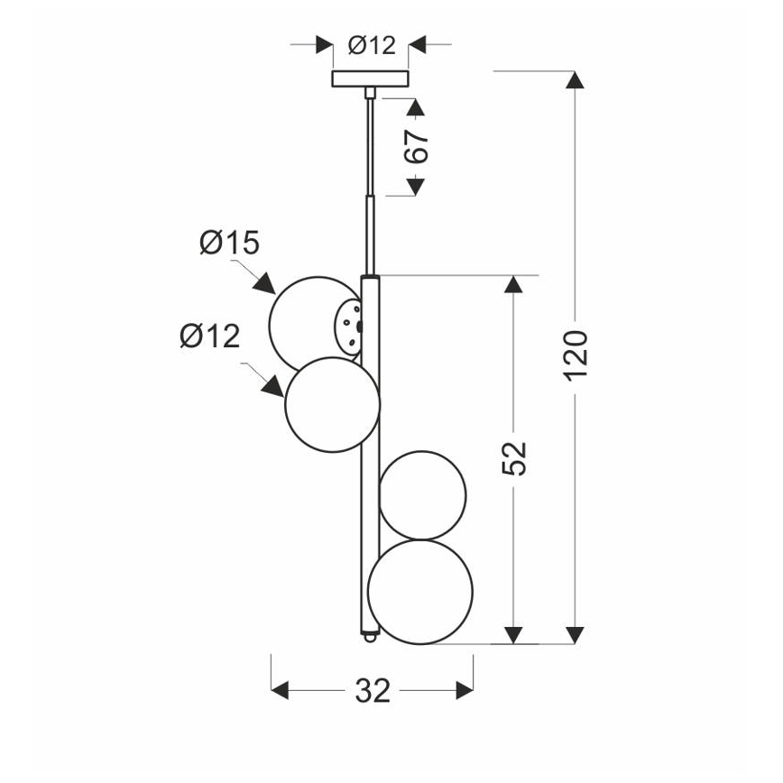 Hanglamp aan een koord CORDEL 4xG9/20W/230V gouden