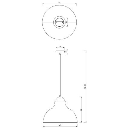 Hanglamp aan een koord CORIN 1xE27/60W/230V groen