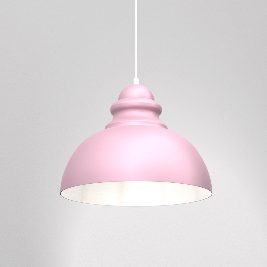 Hanglamp aan een koord CORIN 1xE27/60W/230V roze