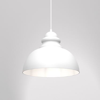 Hanglamp aan een koord CORIN 1xE27/60W/230V wit