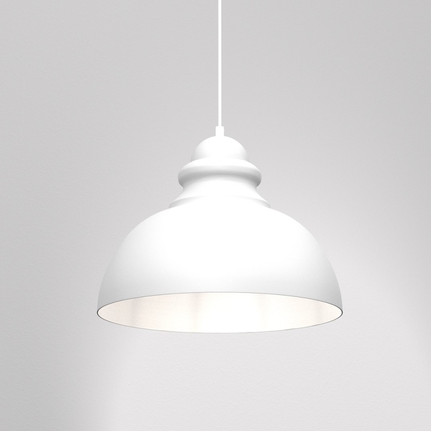 Hanglamp aan een koord CORIN 1xE27/60W/230V wit