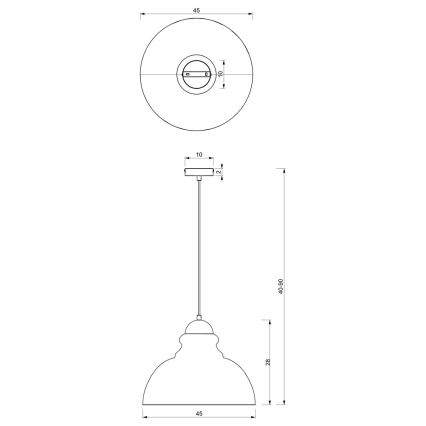 Hanglamp aan een koord CORIN 1xE27/60W/230V zwart