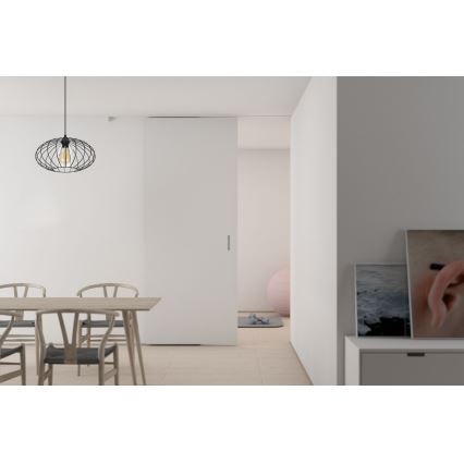 Hanglamp aan een koord CORRINI 1xE27/60W/230V diameter 34 cm zwart/doorzichtig