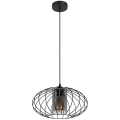 Hanglamp aan een koord CORRINI 1xE27/60W/230V diameter 34 cm zwart/grijs