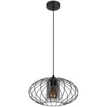 Hanglamp aan een koord CORRINI 1xE27/60W/230V diameter 34 cm zwart/grijs
