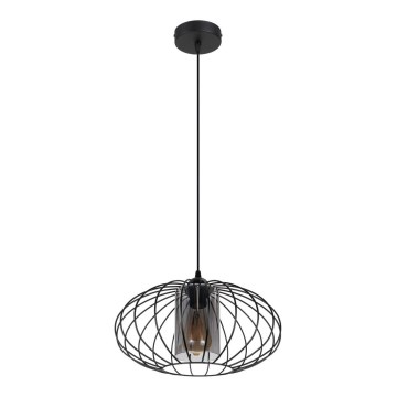 Hanglamp aan een koord CORRINI 1xE27/60W/230V diameter 34 cm zwart/grijs