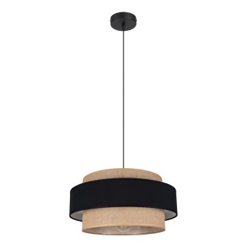 Hanglamp aan een koord CORSA 1xE27/60W/230V zwart/beige