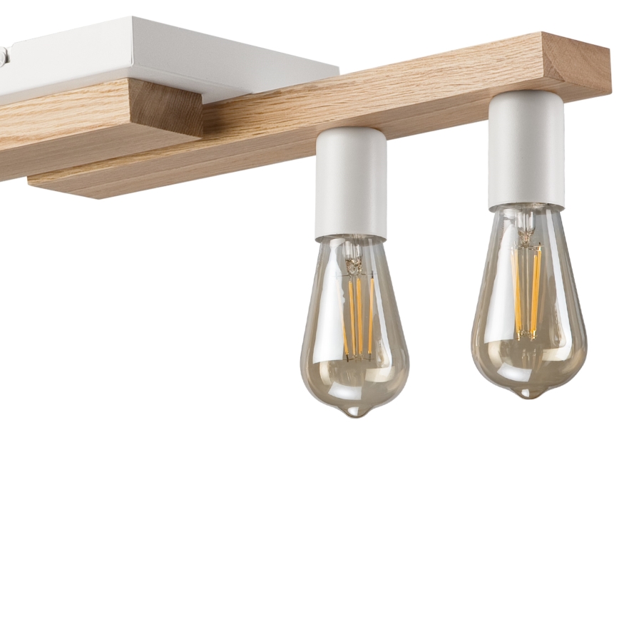 Hanglamp aan een koord CORTINA 4xE27/15W/230V wit/eiken