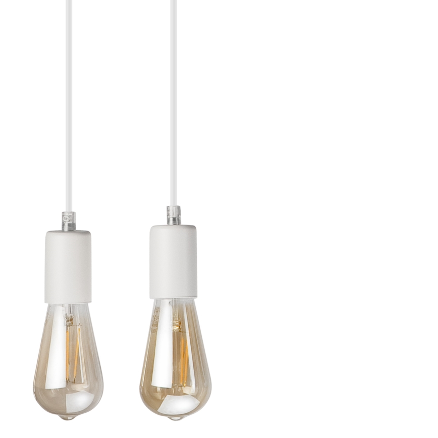 Hanglamp aan een koord CORTINA 4xE27/15W/230V wit/eiken