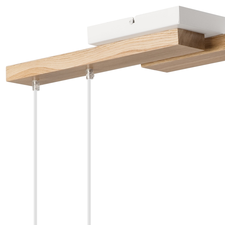 Hanglamp aan een koord CORTINA 4xE27/15W/230V wit/eiken