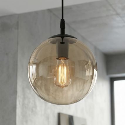 Hanglamp aan een koord COSMO 1xE14/10W/230V diameter 14 cm zwart/beige