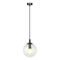 Hanglamp aan een koord COSMO 1xE14/10W/230V diameter 14 cm zwart/doorzichtig