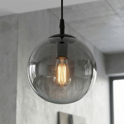 Hanglamp aan een koord COSMO 1xE14/10W/230V diameter 14 cm zwart/grijs