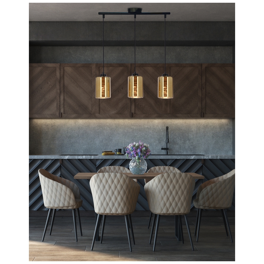 Hanglamp aan een koord COX 3xE27/60W/230V goud