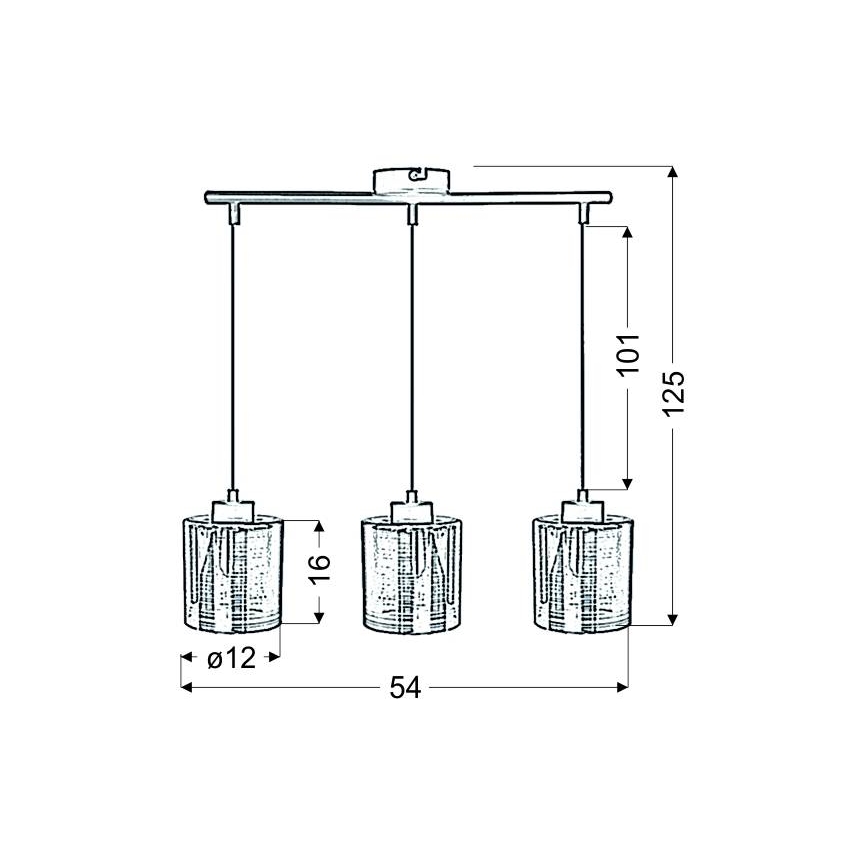 Hanglamp aan een koord COX 3xE27/60W/230V goud
