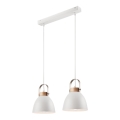 Hanglamp aan een koord DANIELLE 2xE27/60W/230V beuken - FSC gecertificeerd