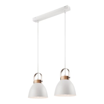 Hanglamp aan een koord DANIELLE 2xE27/60W/230V beuken - FSC gecertificeerd