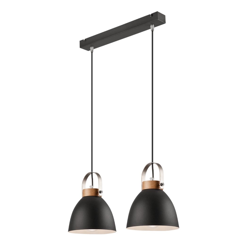 Hanglamp aan een koord DANIELLE 2xE27/60W/230V beuken