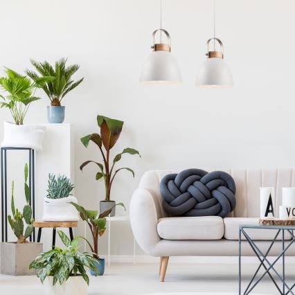 Hanglamp aan een koord DANIELLE 2xE27/60W/230V beuken