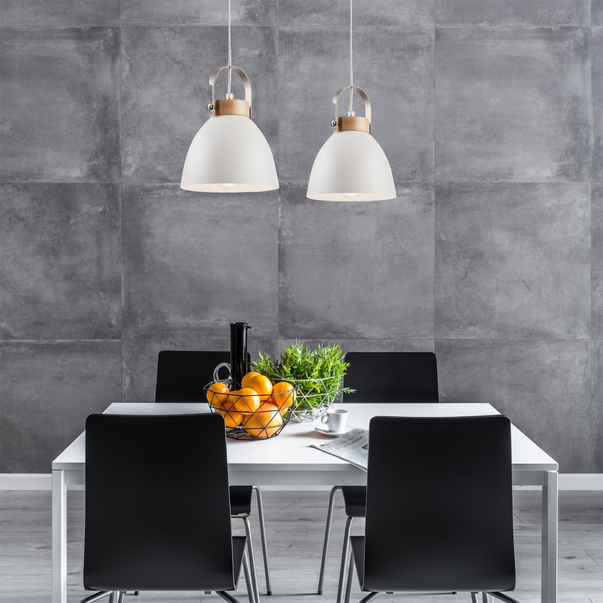 Hanglamp aan een koord DANIELLE 2xE27/60W/230V beuken