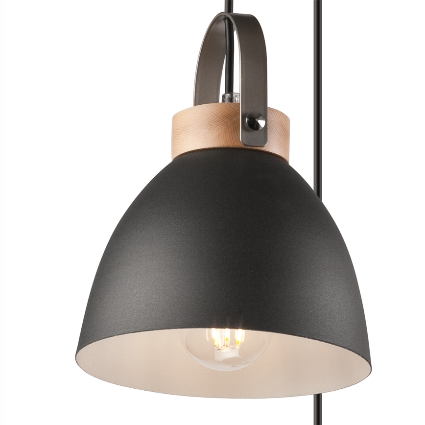 Hanglamp aan een koord DANIELLE 3xE27/60W/230V beuken