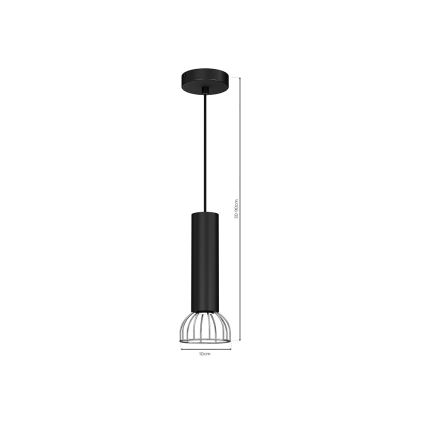 Hanglamp aan een koord DANTE 1xGU10/25W/230V zwart/glanzend chroom