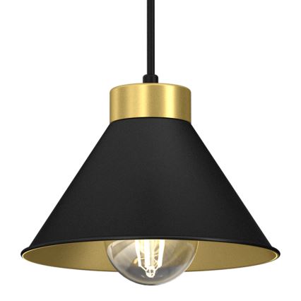 Hanglamp aan een koord DEMET 3xE27/60W/230V zwart/gouden