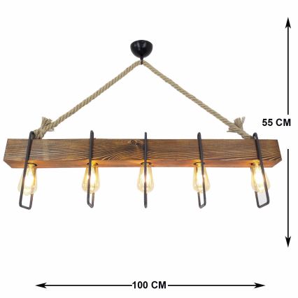 Hanglamp aan een koord DEMIR 5xE27/40W/230V dennen