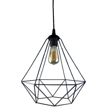 Hanglamp aan een koord DIAMOND 1xE27/60W/230V zwart