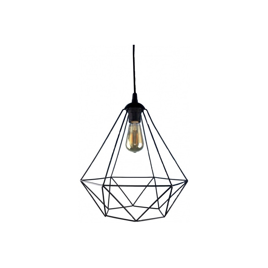 Hanglamp aan een koord DIAMOND 1xE27/60W/230V zwart