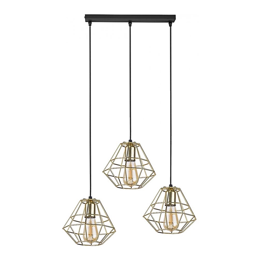 Hanglamp aan een koord DIAMOND 3xE27/60W/230V goud