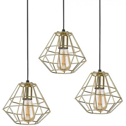 Hanglamp aan een koord DIAMOND 3xE27/60W/230V goud